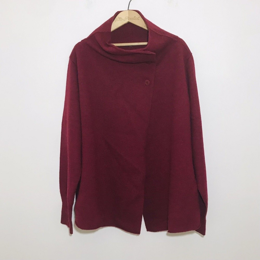 Eileen Fisher Red Merino Wool Sweater Size XL